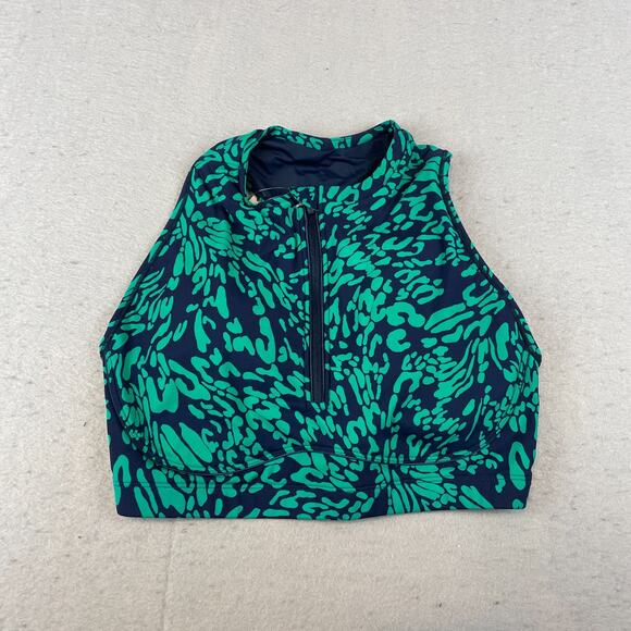 Sweaty Betty Power Contour Zip Bra Sz M Green Butterfly Print - Picture 1 of 10